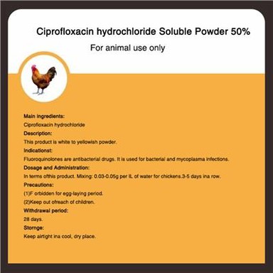 Siprofloksasin Hidroklorür Çözünür Toz yüzde 50